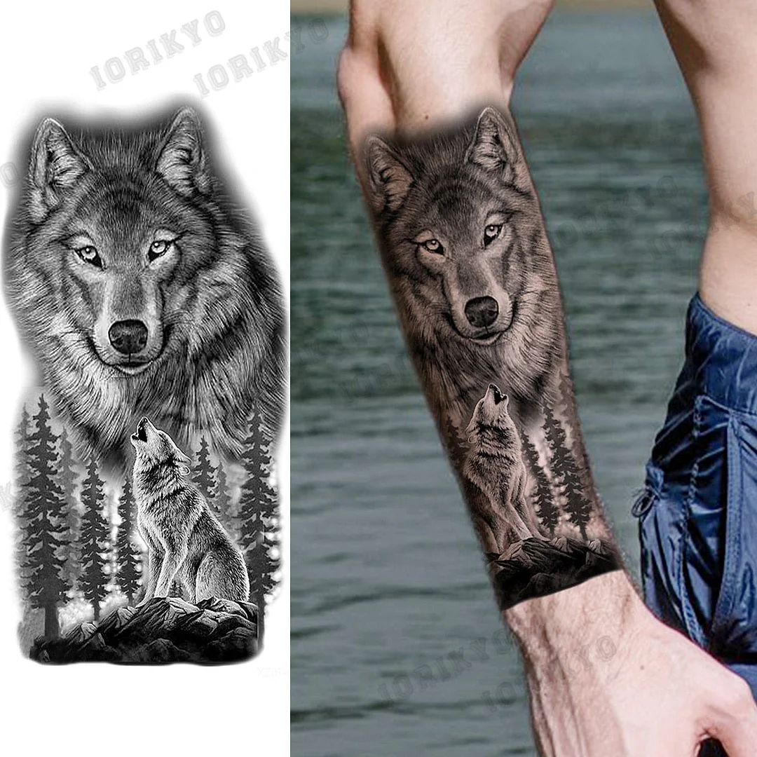 Black Devil Vampire Arm Temporary Tattoos For Women Adult Skull Lion Crown Compass Fake Tattoo Washable Body Art Painting Tatoos