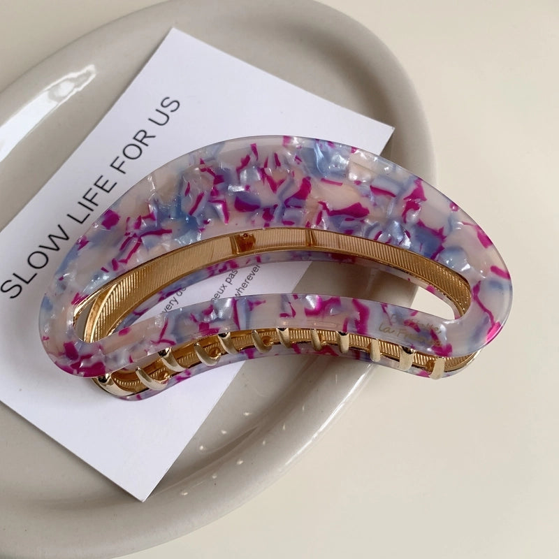 Elegant Minimalist Women’s Color Block Moon Acetic Acid Sheets Hair Claws