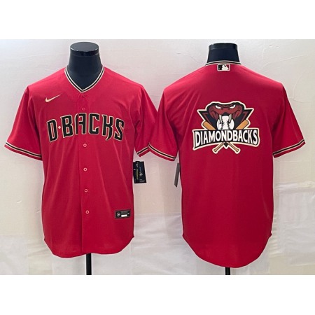 Men's Arizona Diamondbacks Red Team Big Logo Cool Base Stitched Baseball Jersey 9ECF