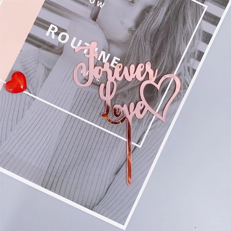 2 Pieces Valentine’S Day Elegant Lady Minimalist Letter Arylic Holiday Daily Selfie Cake Decorating Supplies Party Supplies Cake Decorating Supplies 1 Piece