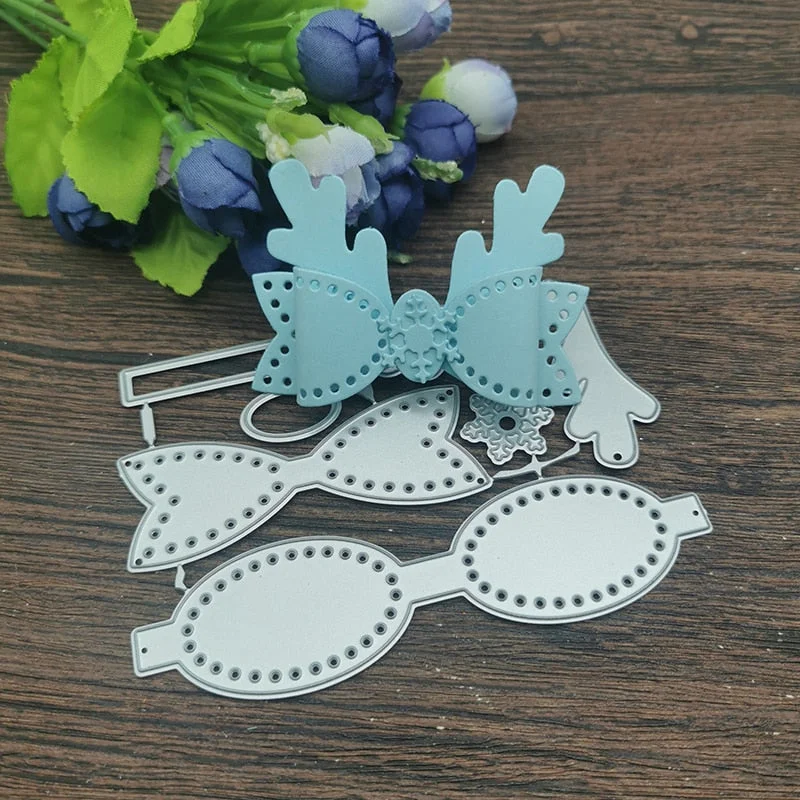 Christmas bow lace card Metal Cutting Dies Stencils For DIY Scrapbooking Decorative Embossing Handcraft Die Cutting Template