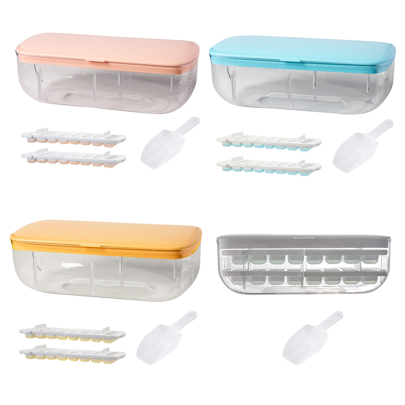 

Silicone Square Ice Cube Tray with Dust Cover/Ice Maker Mold for Freezer, Sky blue, 501 Original