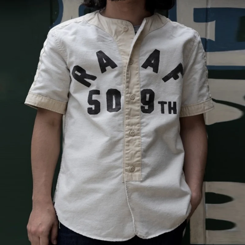 1950s Cotton Flannel Sand Baseball Shirt