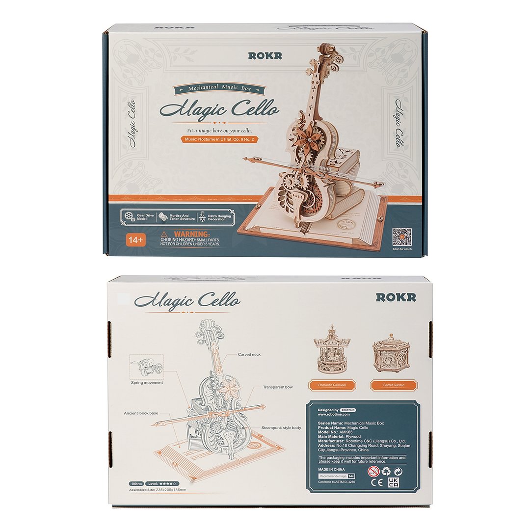 ROKR Magic Cello Music Box Puzzle | 3D Wooden Puzzle | Robotime