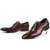 Mens Brown Wingtip Brogues Dress Shoes 