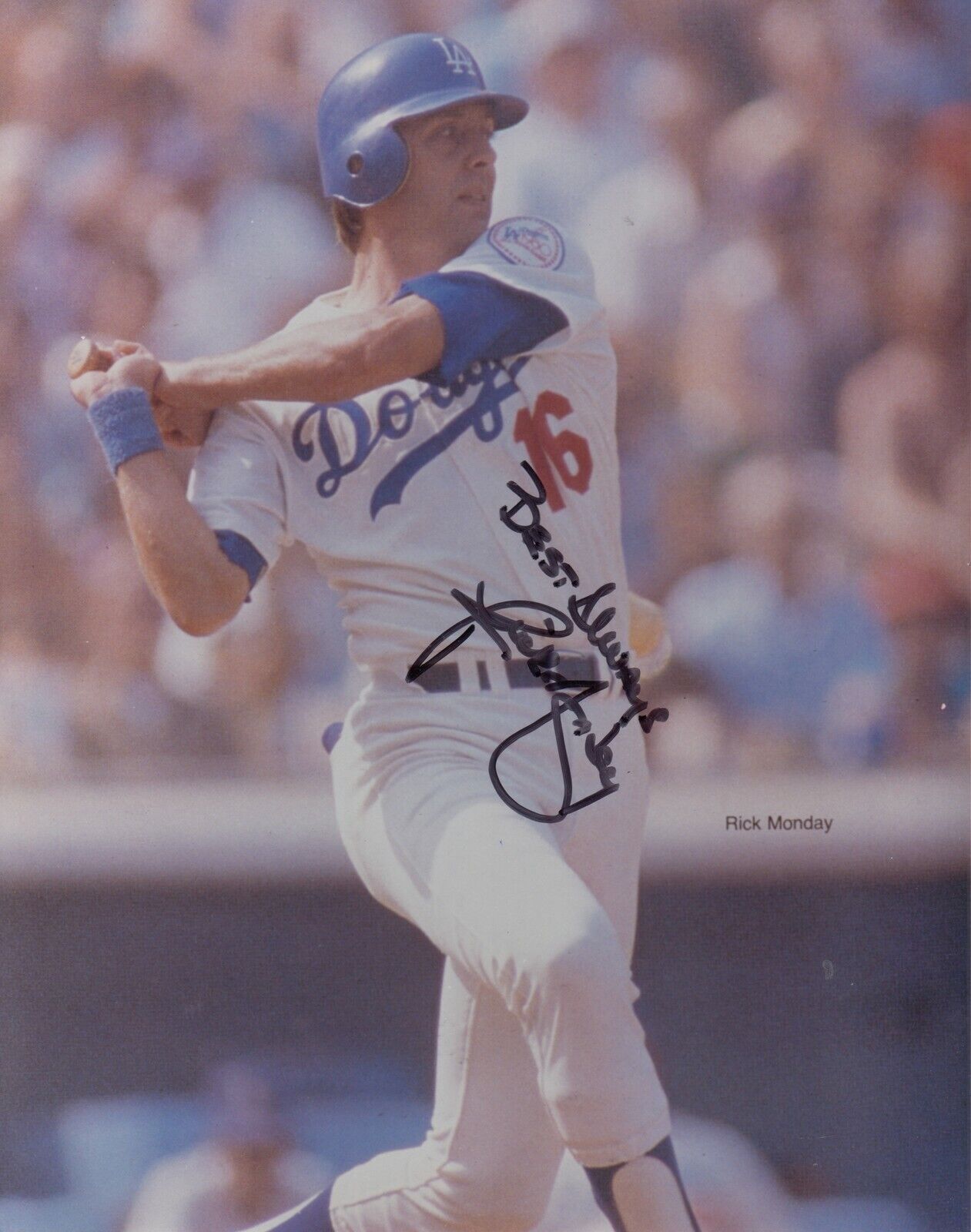 Rick Monday #1 8x10 Signed Photo Poster painting w/ COA Los Angeles Dodgers