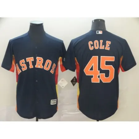 Men's Houston Astros #45 Gerrit Cole Navy Cool Base Stitched MLB Jersey