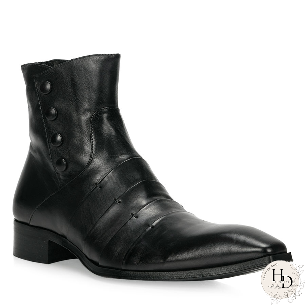 Gentlemen Button Side Zipper Chelsea Boots For Men