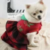 Pet Supplies Puppy Kitten Christmas Plaid Skirt Winter