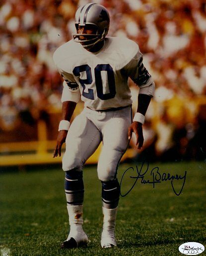 Lem Barney Lions Signed Jsa Cert Sticker 8x10 Photo Poster painting Authentic Autograph