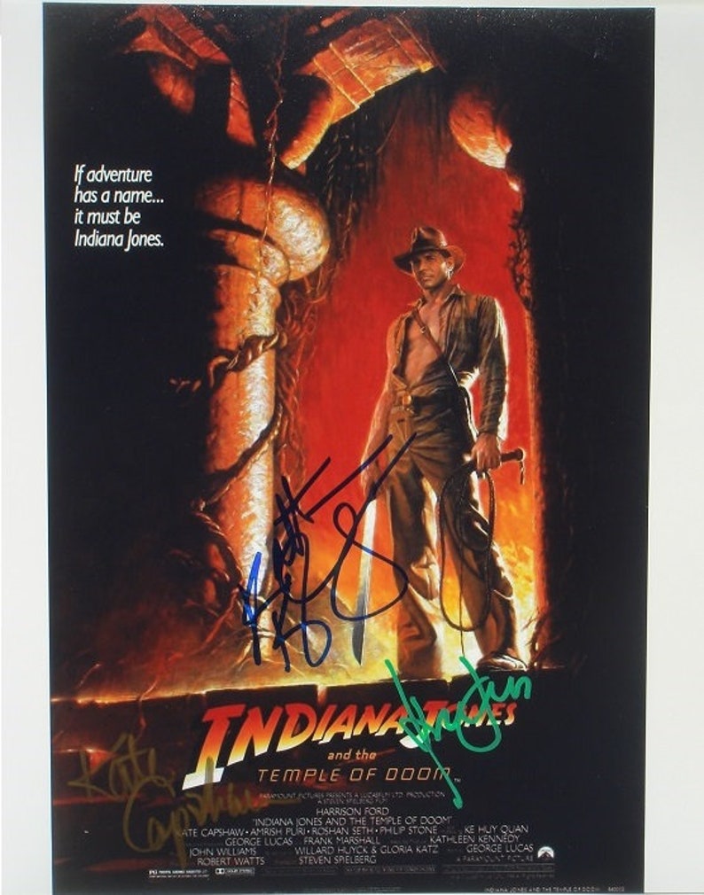 HARRISON FORD CAST Signed Photo Poster painting X3 Indiana Jones Kathleen Kennedy, Kate Capshaw 11x 14 wcoa