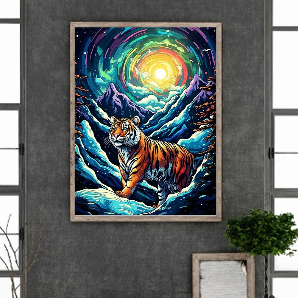 Diamond Painting - Full Round Drill - Abstract Tiger(Canvas|30*40cm)