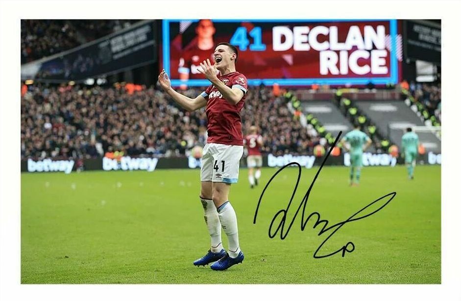 DECLAN RICE - WEST HAM UNITED AUTOGRAPH SIGNED Photo Poster painting POSTER