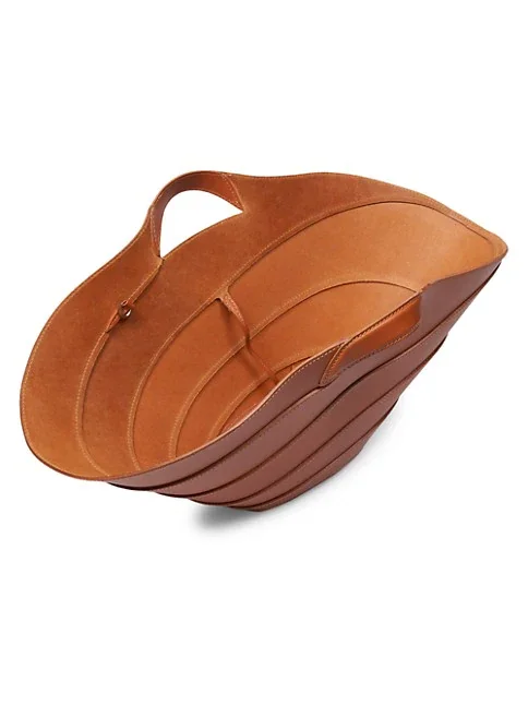 Ala&iuml;a Medium Khaima Leather Tote  bag