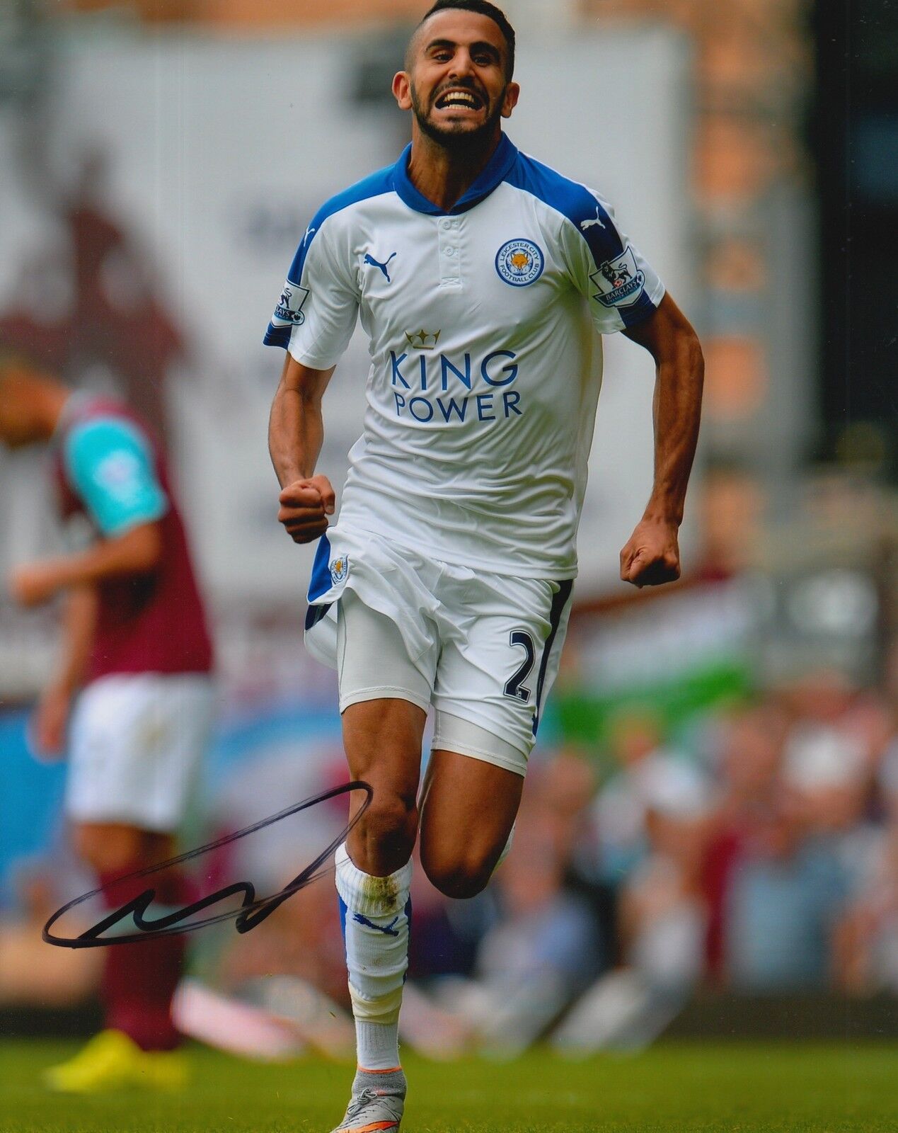 LEICESTER CITY HAND SIGNED RIYAD MAHREZ 10X8 Photo Poster painting 3.