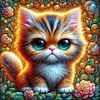 Diamond Painting-DIY Full Round Drill Cat