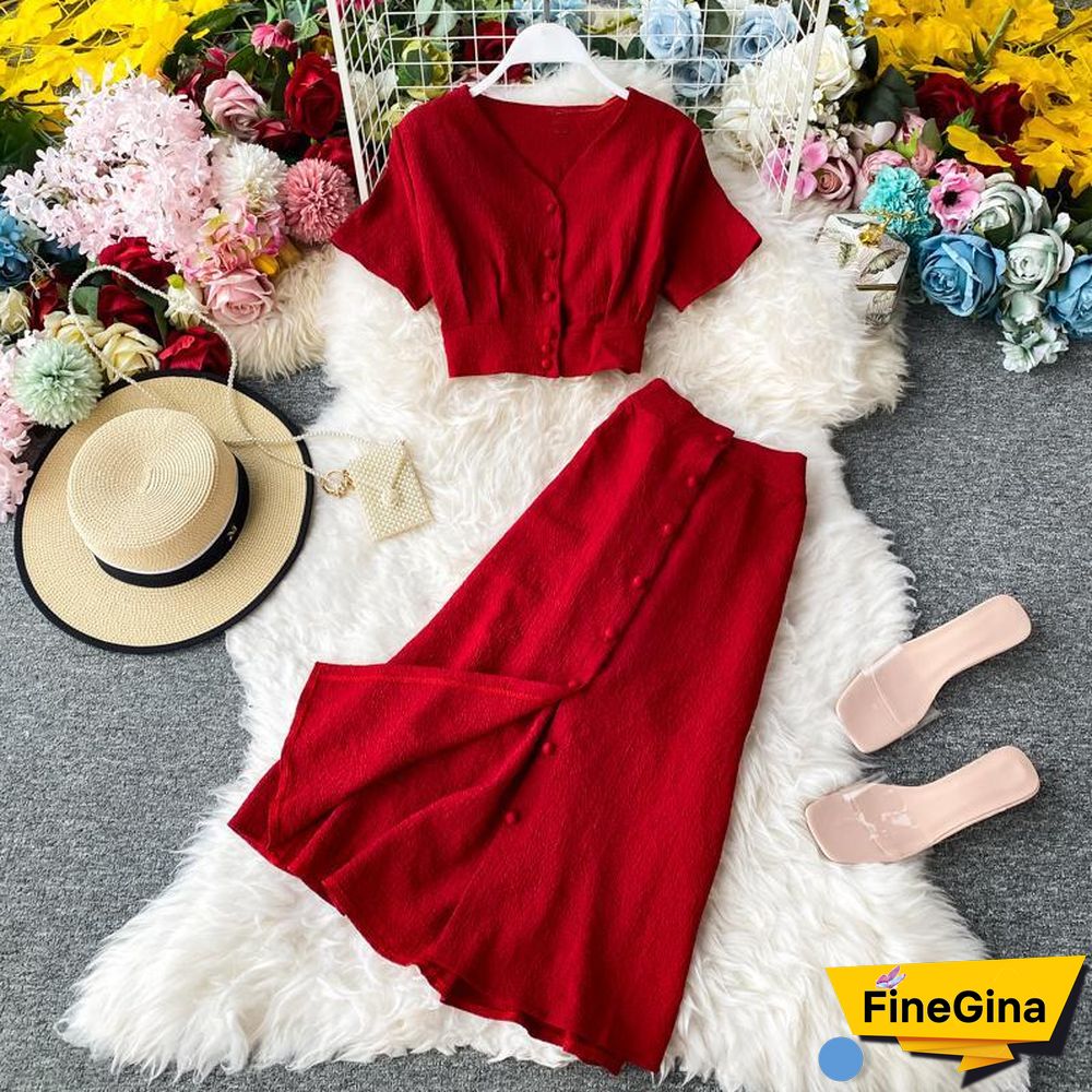 Solid Color Two-Piece Set P15098