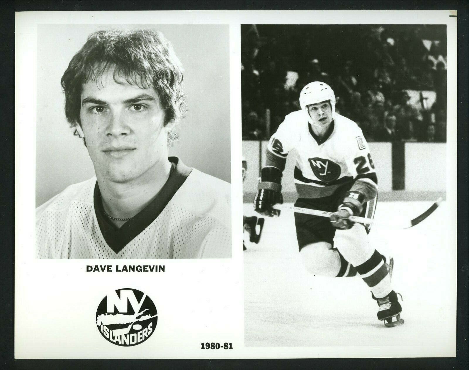 Dave Langevin New York Islanders team issued 1980 Press Photo Poster painting