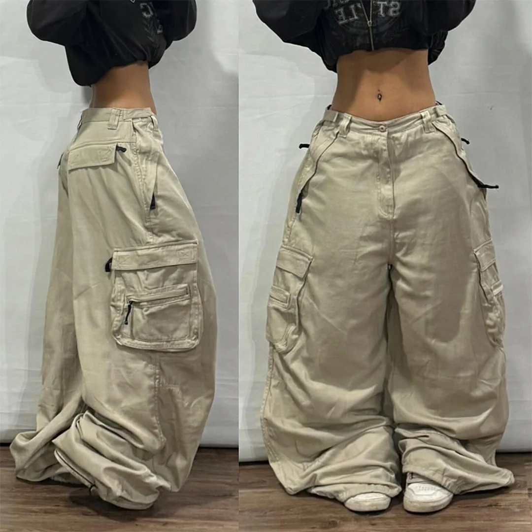 Women's Retro Loose Pocket Baggy Pants / DarkAcademias /Darkacademias