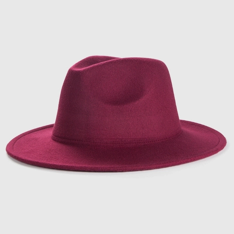 Exclusive For Cross-border British Retro Woolen Hat Men ‘s And Women ‘s Hats Light Board Felt Cap Simple Big Brim Fedora Hat Tide
