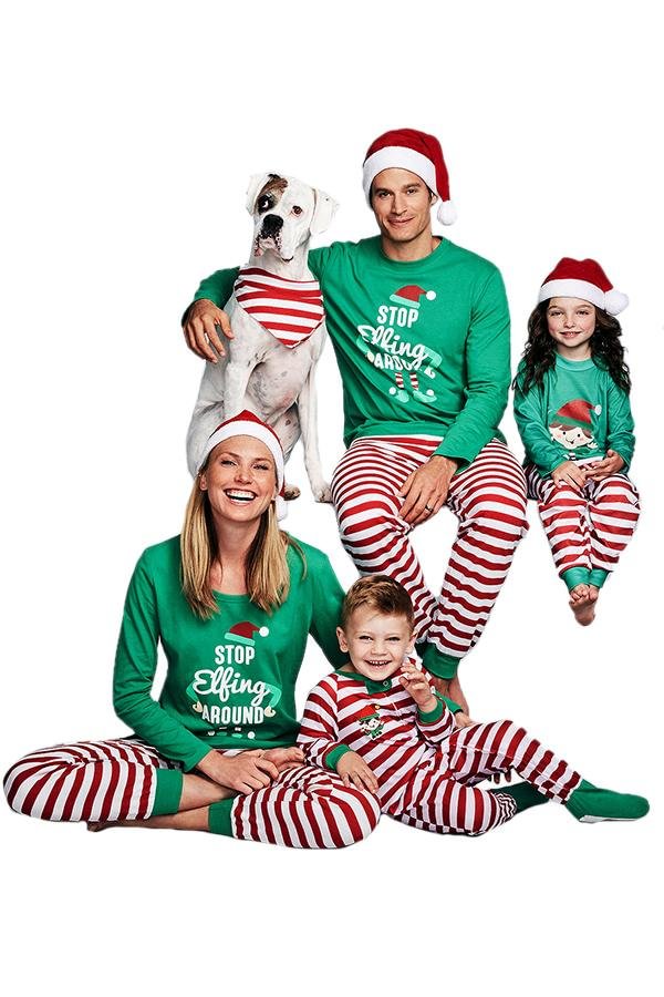 Christmas Family Pajamas Matching Comfortable Santa Sleepwear Sets-elleschic