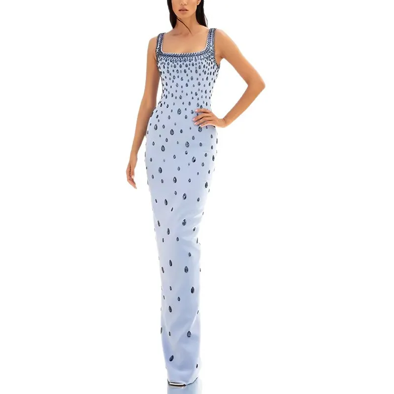 Nigikala Nigikala Star Fashion Heavy Industry Nails Studded Elastic Vest Long Dress Dress Dress