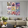 (US Only)9pcs Girl 5D DIY Special Shape Crystal Partial Diamond Painting Kit 30x30cm