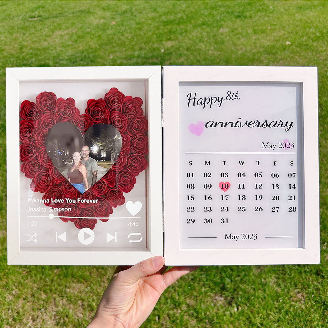 “Love With Song” Personalized Music Flower Frame – Custom Anniversary Gift