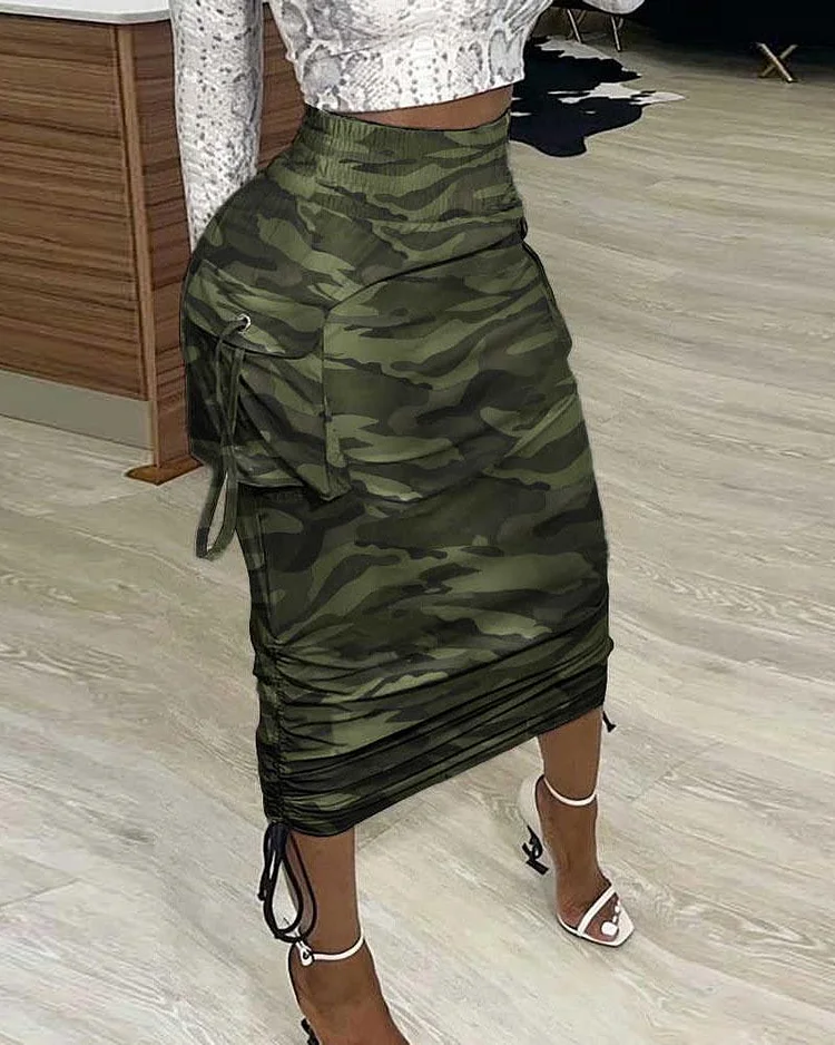 Slim Pocket With Strappy Hip Skirt