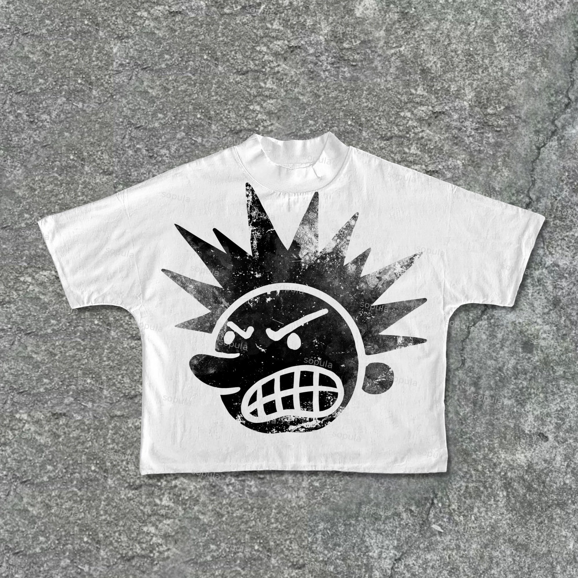 Casual The Brain Explodes Print Cotton Cropped T-Shirts