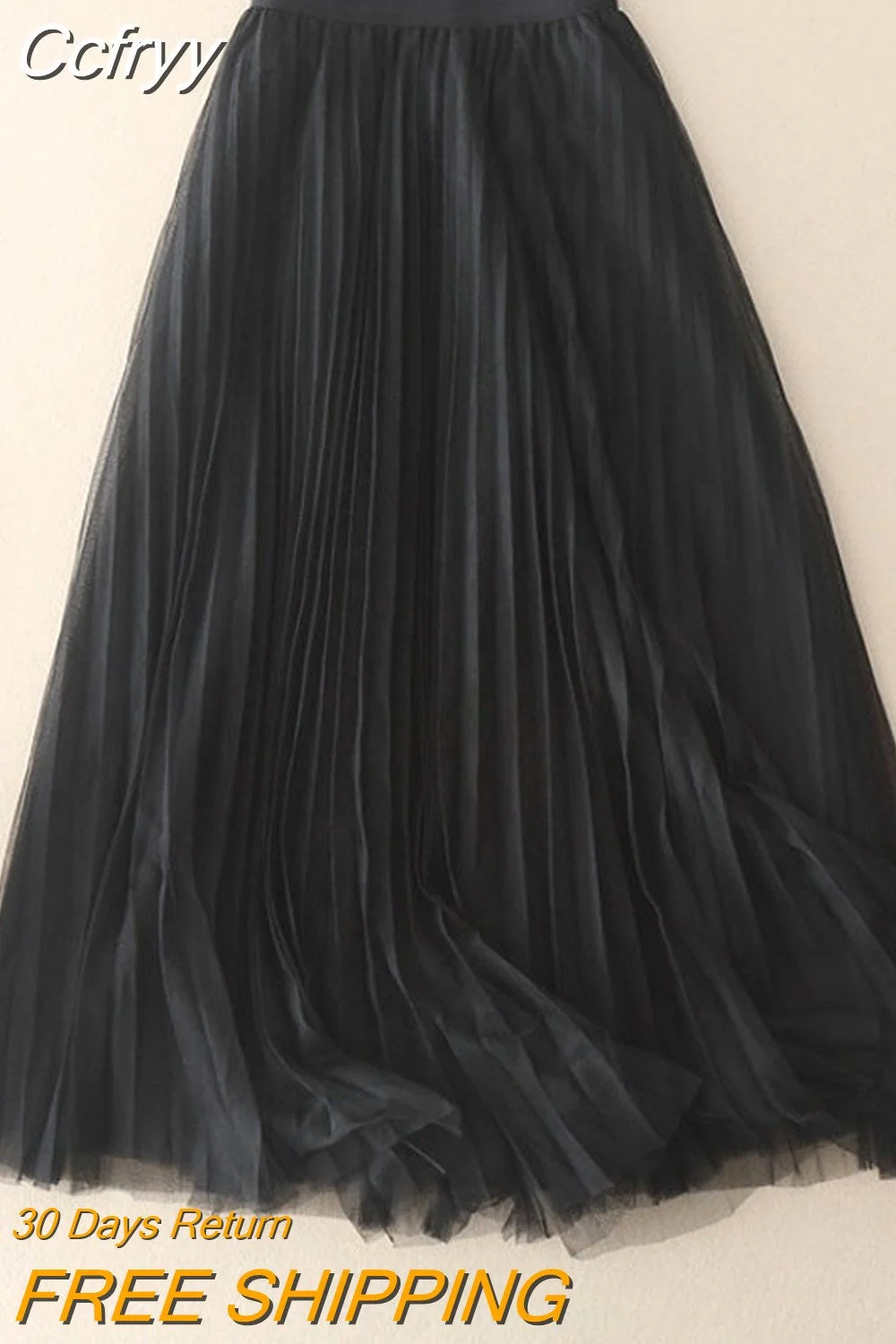 Huibahe Elastic 3 Layers Waist Ball Gown Gauze Tutu Skirt Elegant Vintage Mesh Long Tulle Skirt For Spring Autumn QT2117