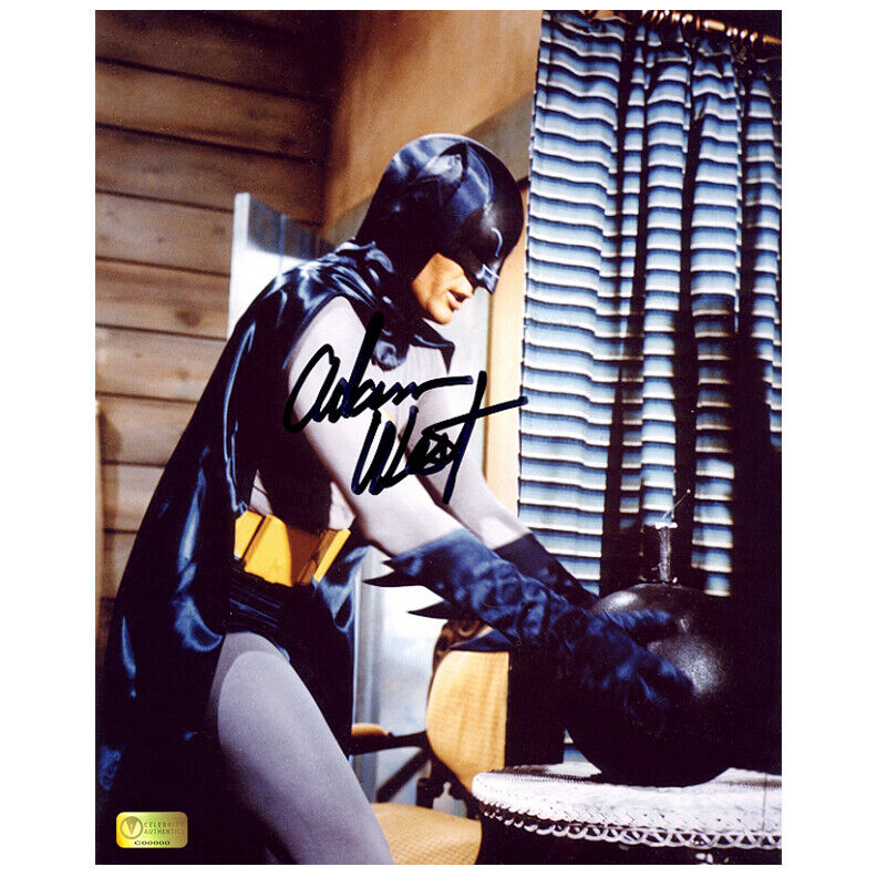 Adam West Autographed Classic Batman Bomb 8x10 Photo Poster painting