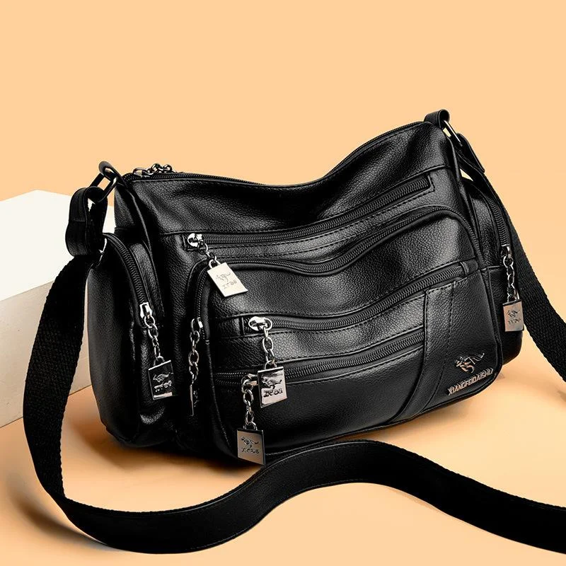 New Ladies Bag Soft Leather Multifunctional Middle-aged Mother Large-capacity Shoulder Messenger Bag