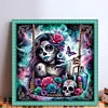 (US Only)Halloween Girl Printed Cross Stitch Kit 40x40cm DIY 11CT Embroidery Craft Set