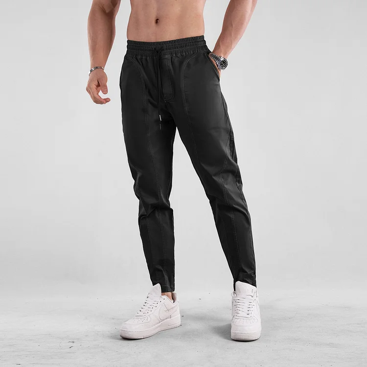 Men's Solid Color Cotton Elastic Waist Sports Pants 29807730Z