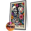 (40*60cm)Skull Drink Tea Tarot - Full Round Drill Diamond Painting