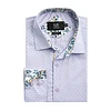 Men's Fashionable Jacquard Long Sleeve Patchwork Stand Collar Shirt