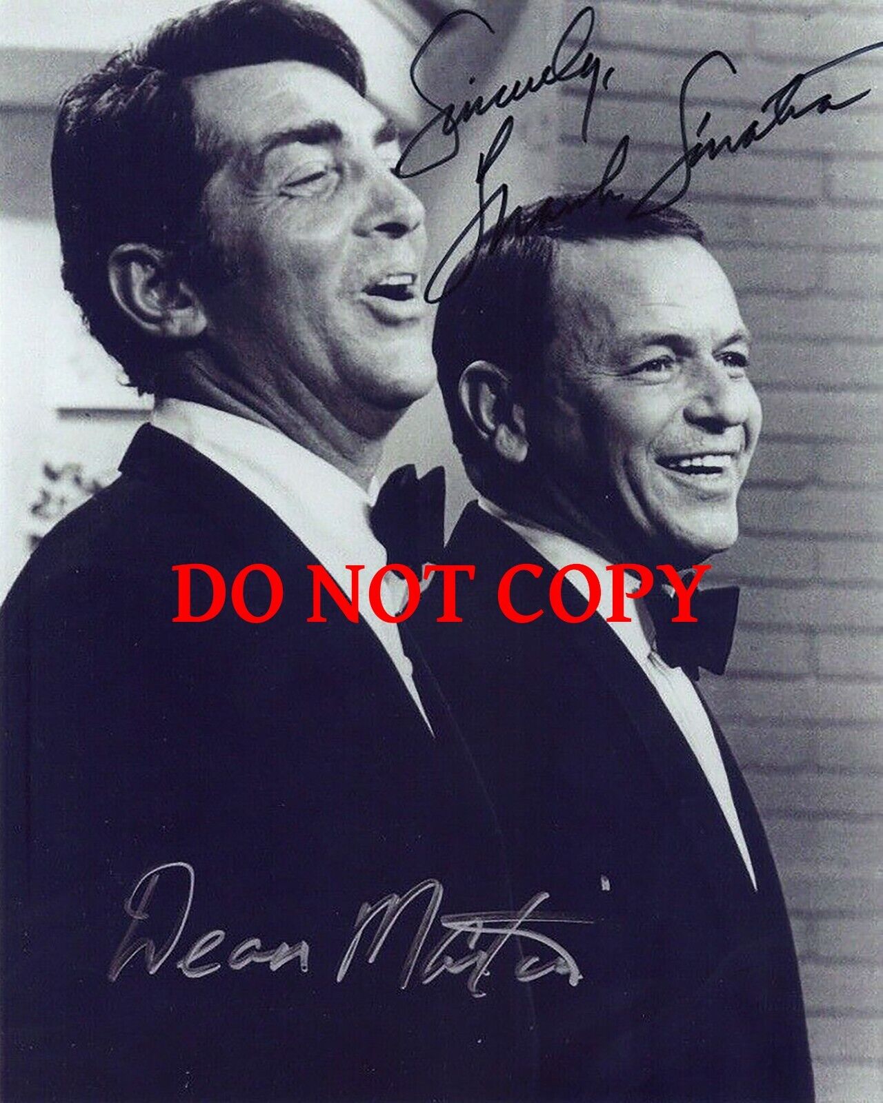 Frank Sinatra - Dean Martin - Autographed Signed 8x10 Photo Poster painting (Rat Pack) Reprint