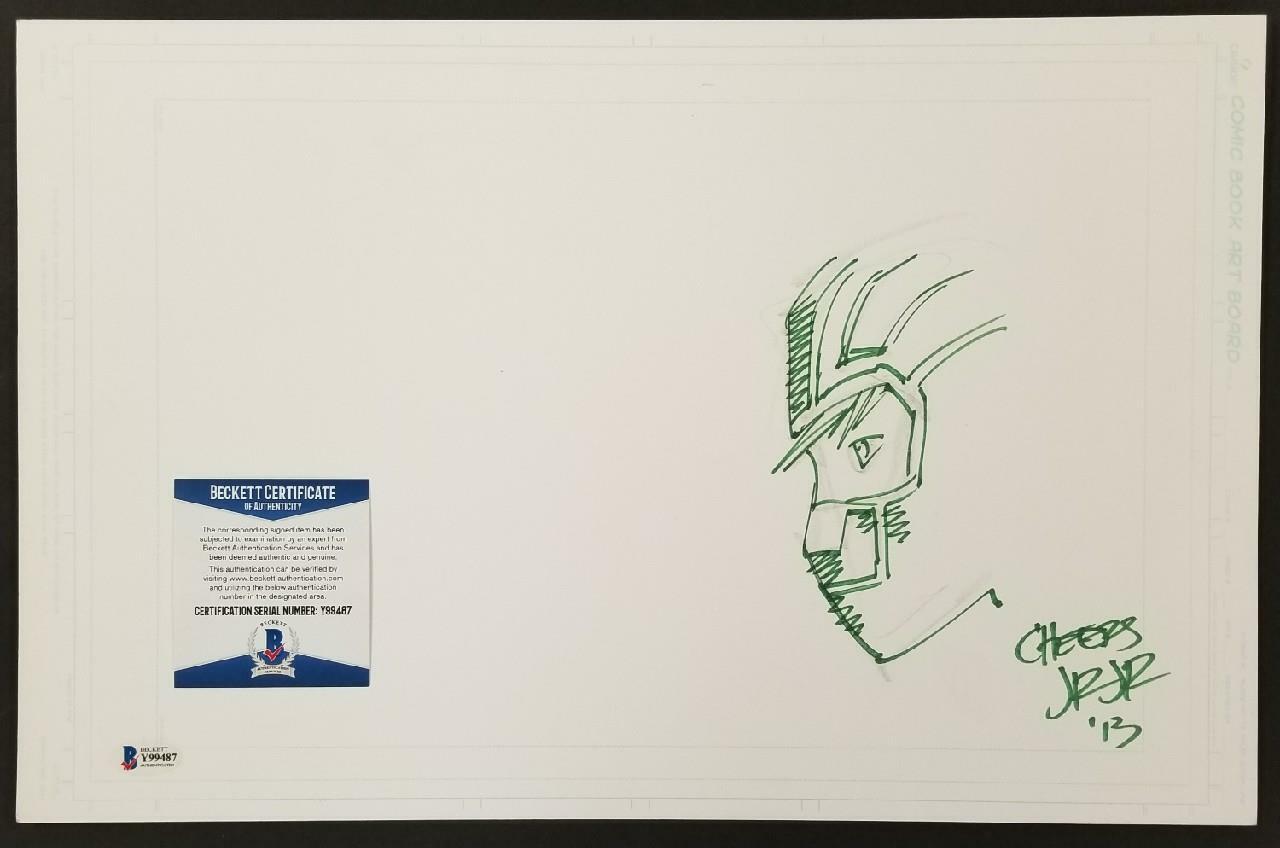 Marvel comic book artist John Romita Jr. signed 11x17 Sketch ~ Beckett BAS COA