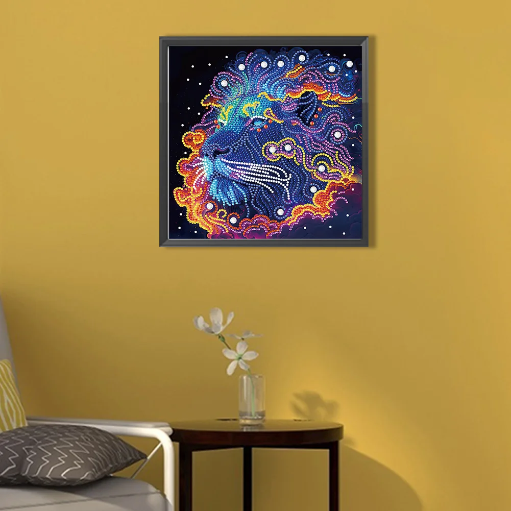 Special Shape Diamond Painting 30*30cm - Colorful Lion