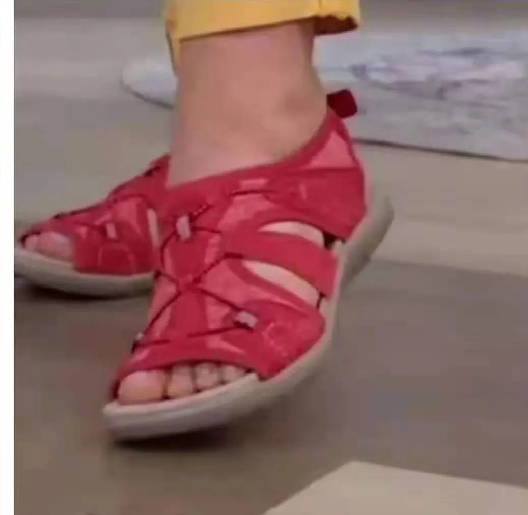 Yyvonne New Roman Slope Heel Sandals Round Head Magic Stick Retro Large-Size Beach Solid Sandals Women