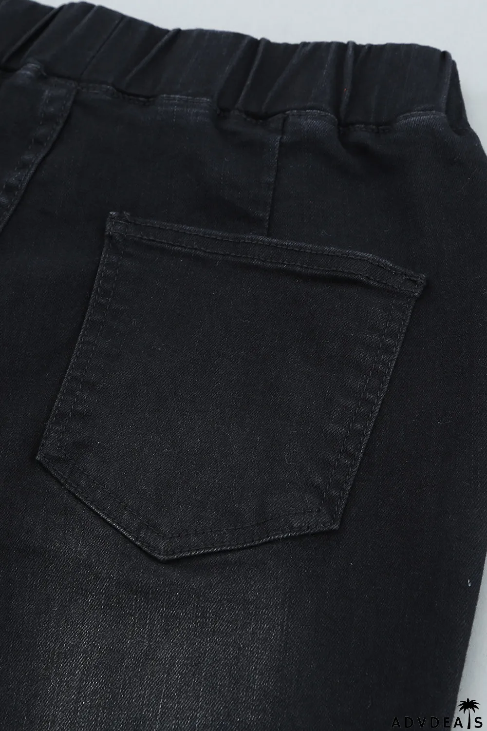 Distressed Bell Bottom Denim Pants