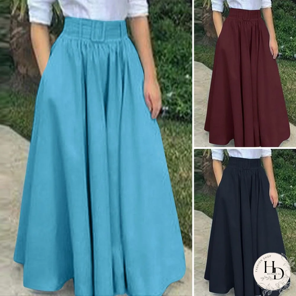 Stylish Women High Waist Party A-Line Skirt Plus Size Casual Summer Skirts