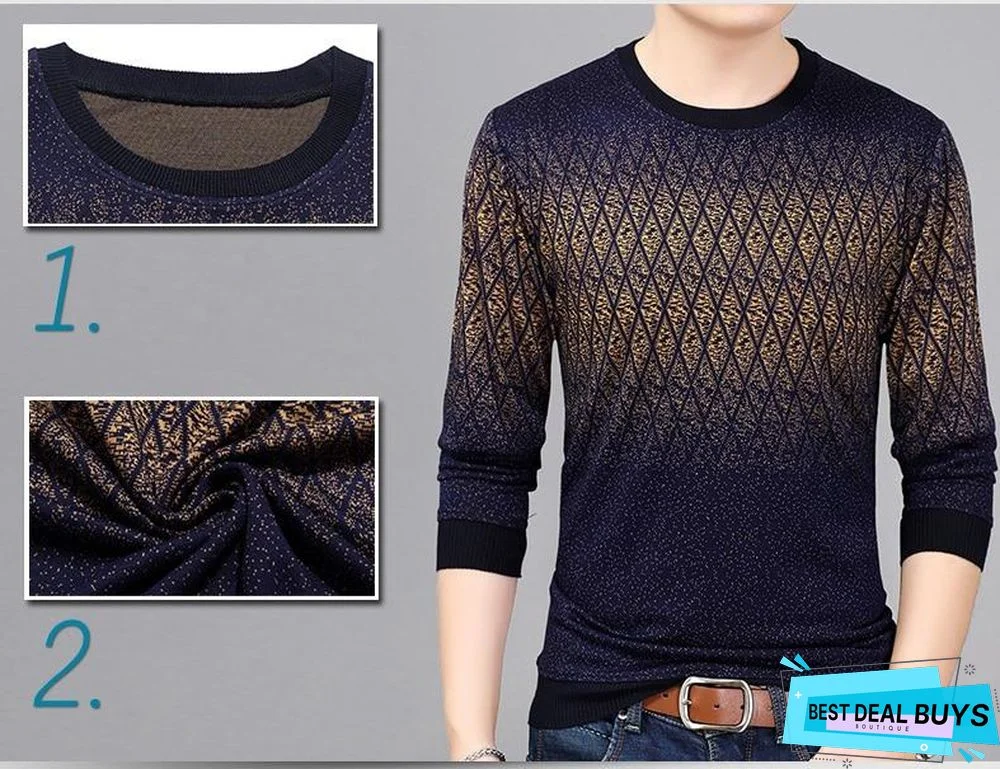 New Hot Casual Social Argyle Pullover Men Sweater Shirt Jersey Clothing Pull Sweaters Men's Fashion Male Knitwear
