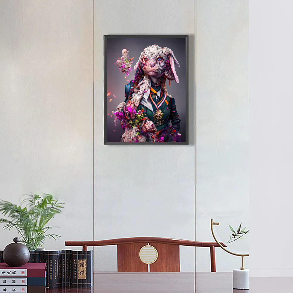 Full Round Diamond Painting 30*40cm - Captain Rabbit