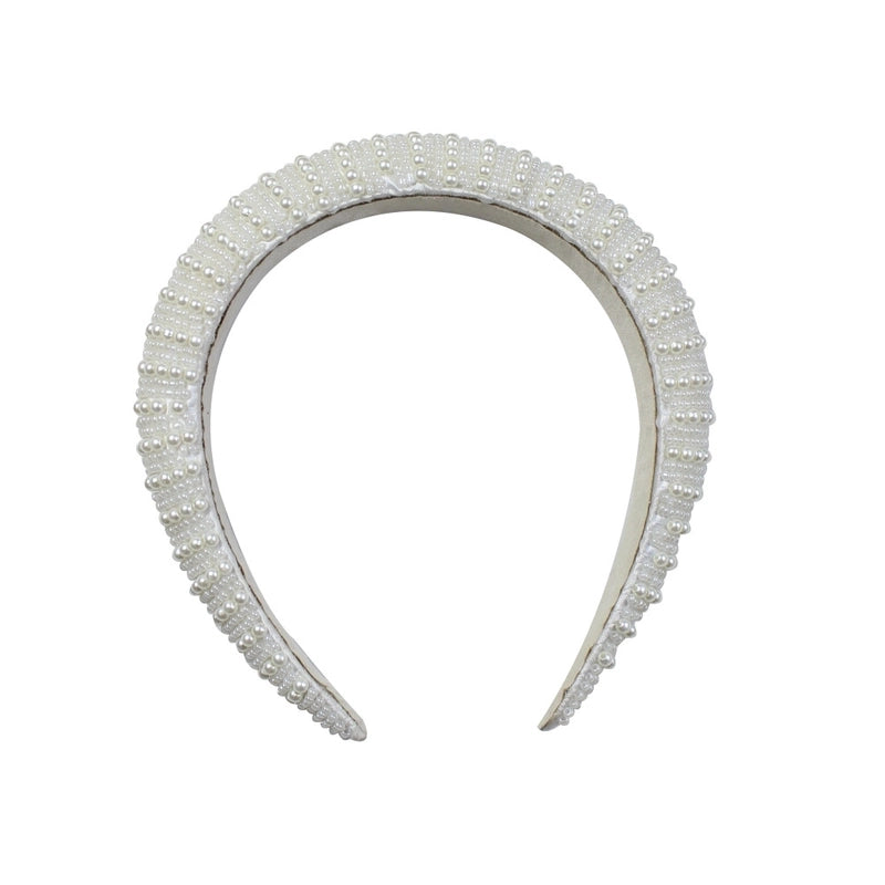 Women’s Elegant Lady Geometric Plastic Sponge Inlay Artificial Pearls Hair Band