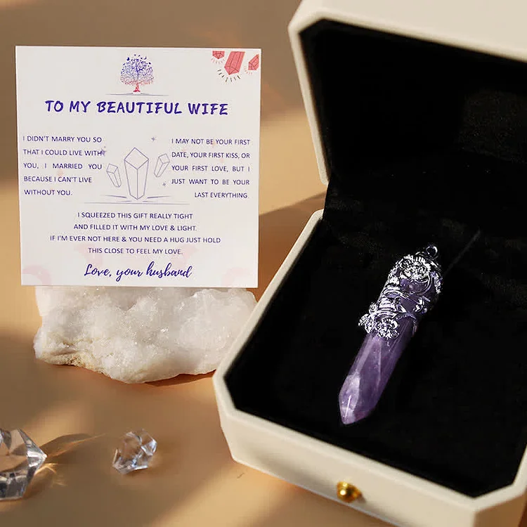 WIFE - My Soulmate - Crystal Hexagonal Column Necklace