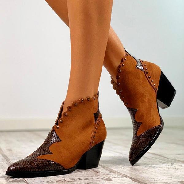 Women Autumn & Winter Slip-On Pearl Ankle Boots