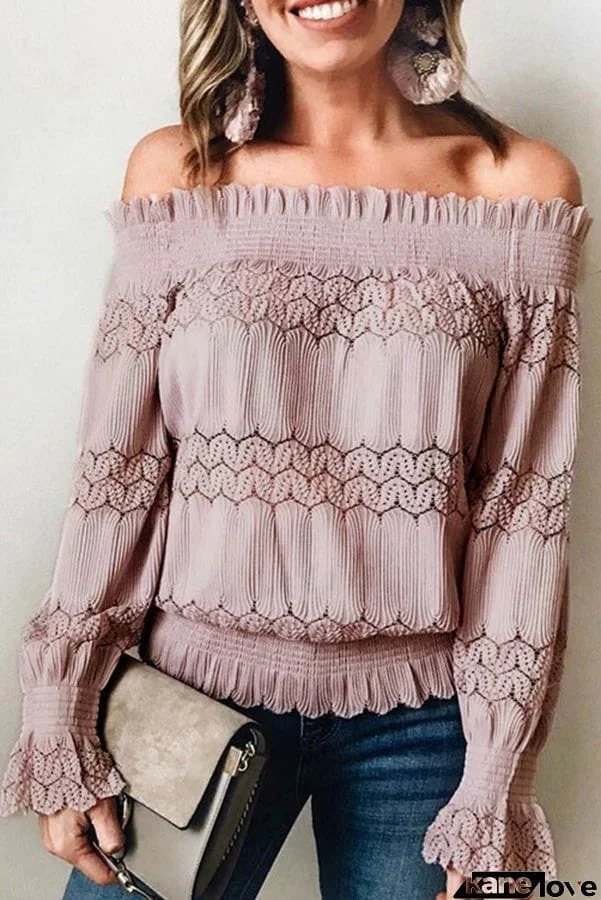 Lifetime of Style Crochet Lace Off Shoulder Blouse
