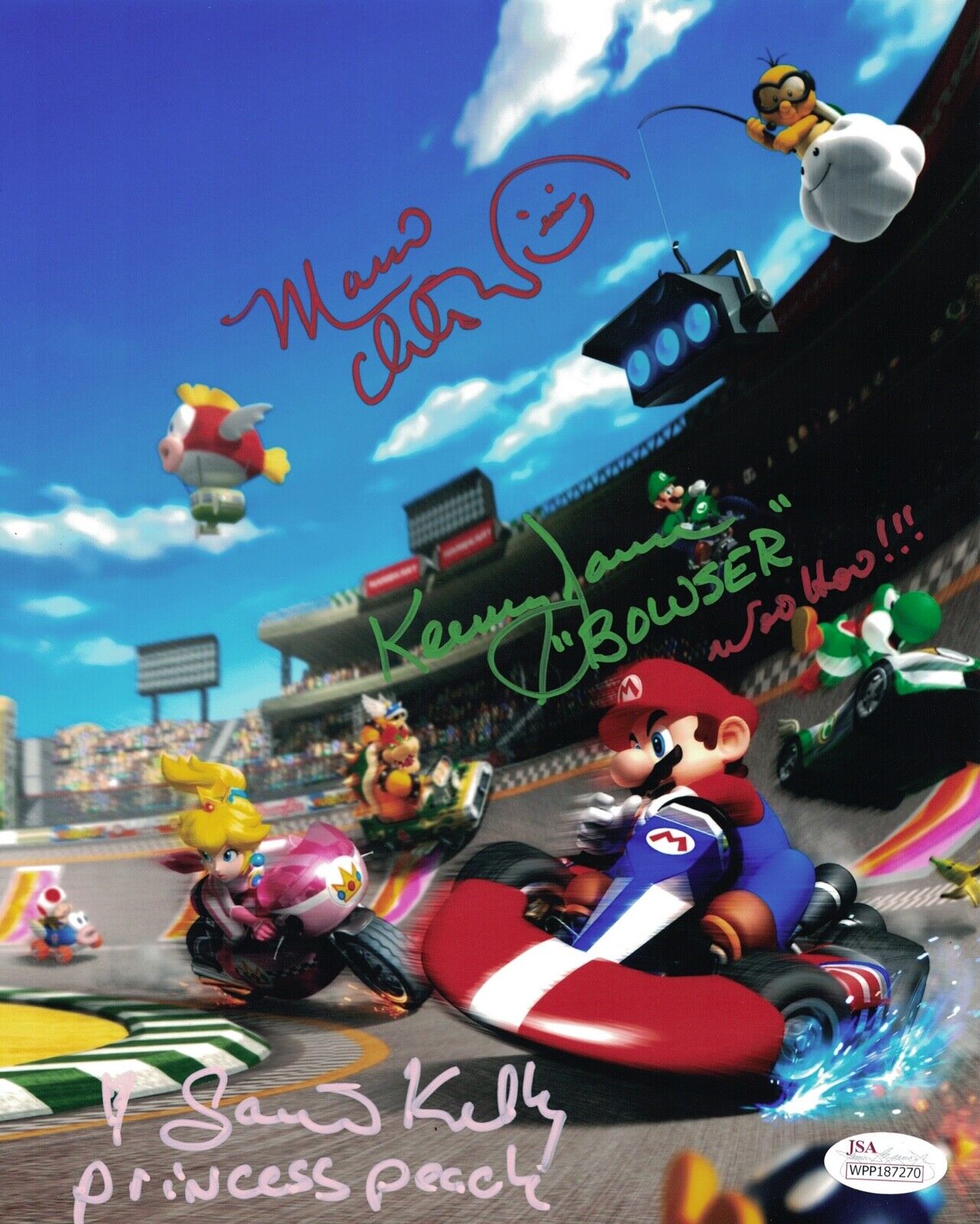 Charles Martinet Super Mario Bros Cast x3 Signed 8x10 Photo Poster painting Autograph JSA COA